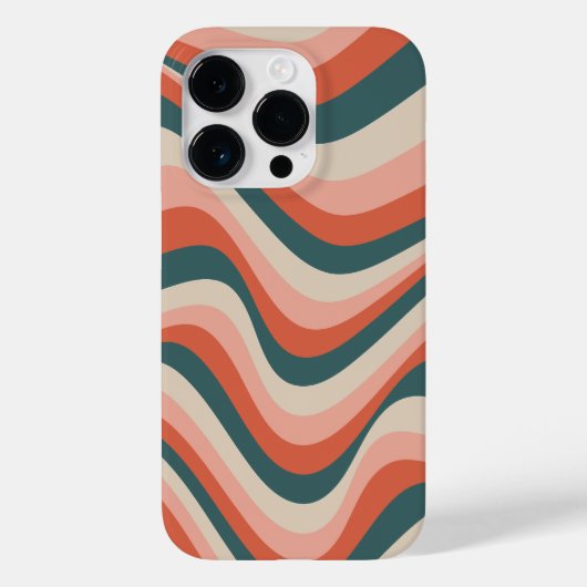 レトロカラフル波ストライプ状Groovyパターン Case-Mate iPhoneケース (裏面)