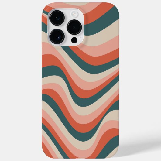 レトロカラフル波ストライプ状Groovyパターン Case-Mate iPhoneケース (裏面)