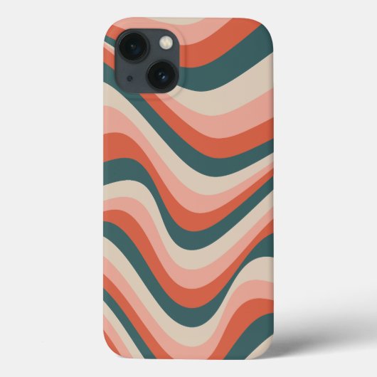 レトロカラフル波ストライプ状Groovyパターン Case-Mate iPhoneケース (裏面)