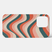 レトロカラフル波ストライプ状Groovyパターン Case-Mate iPhoneケース (裏面 (横))