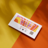 レトロカラフル波線ソーシャルメディアQRコード 名刺