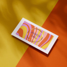 レトロカラフル波線ソーシャルメディアQRコード 名刺