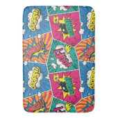 レトロカラフル漫画ポップ・アートのアートパターン バスマット (正面縦)