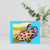 レトロカラフル熱帯魚 ポストカード (スタンド正面)