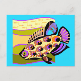 レトロカラフル熱帯魚 ポストカード