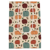 レトロカラフル秋シーズンカボチャ ミディアムペーパーバッグ (裏面)