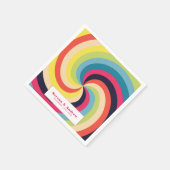 レトロカラフル結婚の スタンダードカクテルナプキン (角)