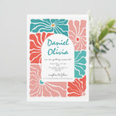 レトロカラフル結婚フローラ 招待状 (スタンド正面)