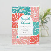 レトロカラフル結婚フローラ 招待状 (スタンド正面)