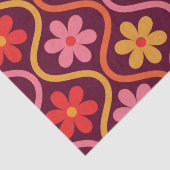 レトロカラフル花オンヴィンテージ染め模様 薄葉紙 (詳細)