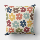 レトロカラフル花柄 アウトドアクッション (裏面)