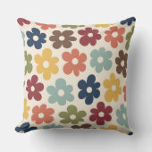 レトロカラフル花柄 アウトドアクッション (正面)