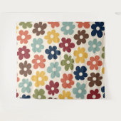 レトロカラフル花柄 タペストリー (正面(横))