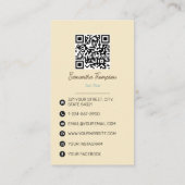 レトロカラフル花柄QRコードソーシャルメディア 名刺 (裏面)