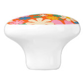 レトロカラフル花60s 70s花柄 セラミックノブ (側面)