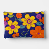 レトロカラフル花 – ドーパミンスタイル アクセサリーポーチ (裏面)