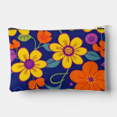 レトロカラフル花 – ドーパミンスタイル アクセサリーポーチ (裏面)