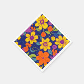 レトロカラフル花 – ドーパミンスタイル スタンダードカクテルナプキン (角)