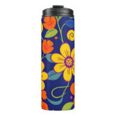 レトロカラフル花 – ドーパミンスタイル タンブラー (正面)