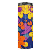 レトロカラフル花 – ドーパミンスタイル タンブラー (裏面)