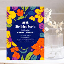 レトロカラフル花 – ドーパミンスタイル