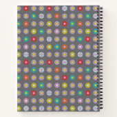 レトロカラフル花 ノートブック (裏面)