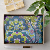 レトロカラフル花（モノグラム） 薄葉紙 (ギフト)