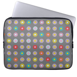 レトロカラフル花 ラップトップスリーブ