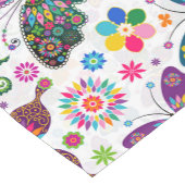 レトロカラフル蝶と花のパターン ショートテーブルランナー (コーナー)