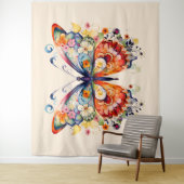 レトロカラフル蝶 タペストリー (インサイチュ)