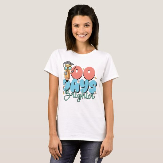 レトロカラフル100日目の輝き Tシャツ (正面フル)