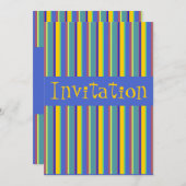 レトロカラフル1960年代初期ストライプ招待状 招待状 (正面/裏面)
