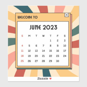 レトロカラフル2023年6月カレンダー シール