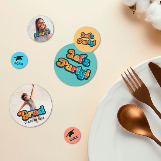 レトロカラフル2 photo any year卒業 コンフェッティ