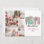 レトロカラフル4写真メリークリスマス シーズンカード (正面)