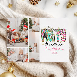 レトロカラフル4写真メリークリスマス シーズンカード