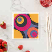 レトロカラフル50年代抽象芸術アート スタンダードカクテルナプキン (インサイチュ)