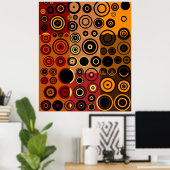 レトロカラフル50年代抽象芸術アート ポスター (ホームオフィス)