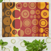 レトロカラフル50年代抽象芸術第2条 キッチンタオル (折り畳み)