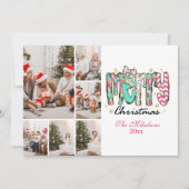 レトロカラフル6写真メリークリスマス シーズンカード (正面)