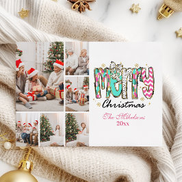 レトロカラフル6写真メリークリスマス シーズンカード
