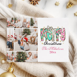 レトロカラフル7写真メリークリスマス シーズンカード