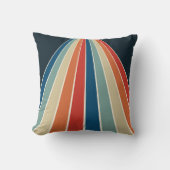 レトロカラフル70sストライプ クッション (正面)