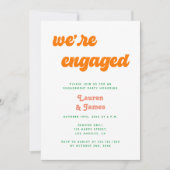 レトロカラフル70s我々は婚約パーティだ 招待状 (正面)