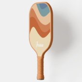 レトロカラフル70s曲線ストライプヴィンテージ ピックルボールラケット (左)