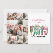 レトロカラフル9写真メリークリスマス シーズンカード (正面)