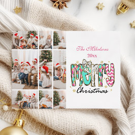 レトロカラフル9写真メリークリスマス シーズンカード