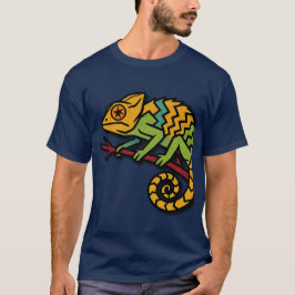 レトロカラフル リザード グラフィック メンズTシャツ Tシャツ