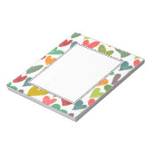 レトロカラフルGroovyバレンタインハートパターン ノートパッド (回転)