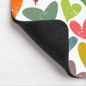 レトロカラフルGroovyバレンタインハートパターン マウスパッド (コーナー)